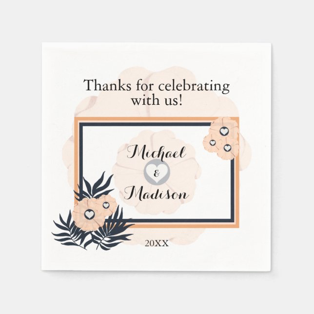 Black Pearl Watusi Tacao Wedding Napkins (Front)