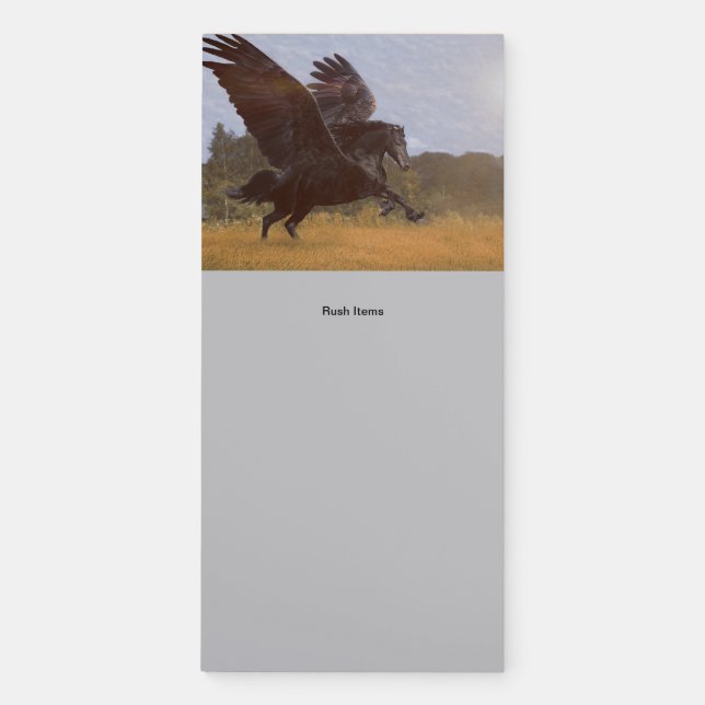Black Pegasus Magnetic Notepad (Front)
