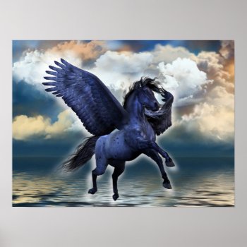 Black Pegasus Poster by PrettyPosters at Zazzle