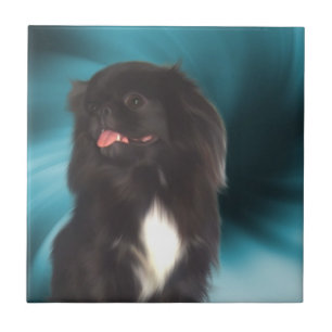Black Pekingese Dog Animal Art Tile