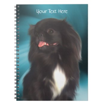 Black Pekingese Dog Art Notebook by SmilinEyesTreasures at Zazzle