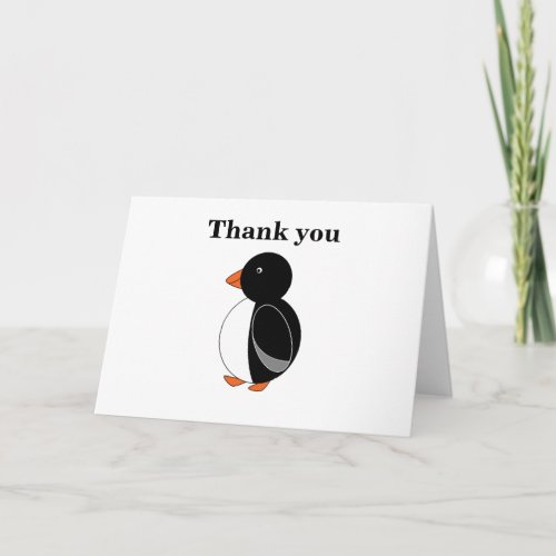 Black penguin thank you card