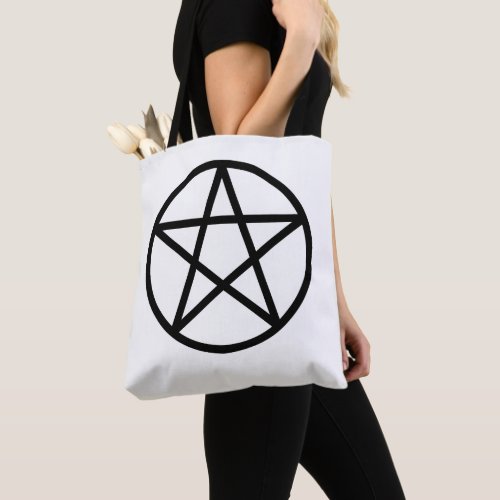 Black Pentacle Pentagram Tote Bag