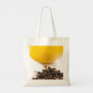 Black pepper and lemon tote bag