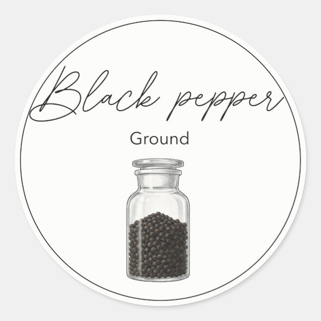 Black Pepper Classic Round Sticker (Front)