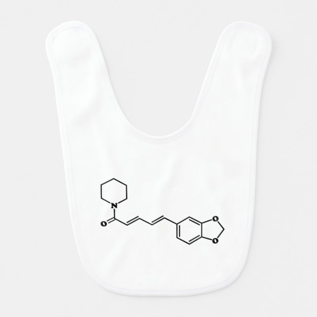 Black Pepper Piperine Molecular Chemical Formula Baby Bib (Front)
