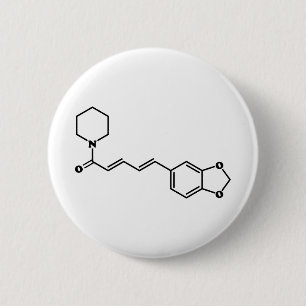 Black Pepper Piperine Molecular Chemical Formula Button