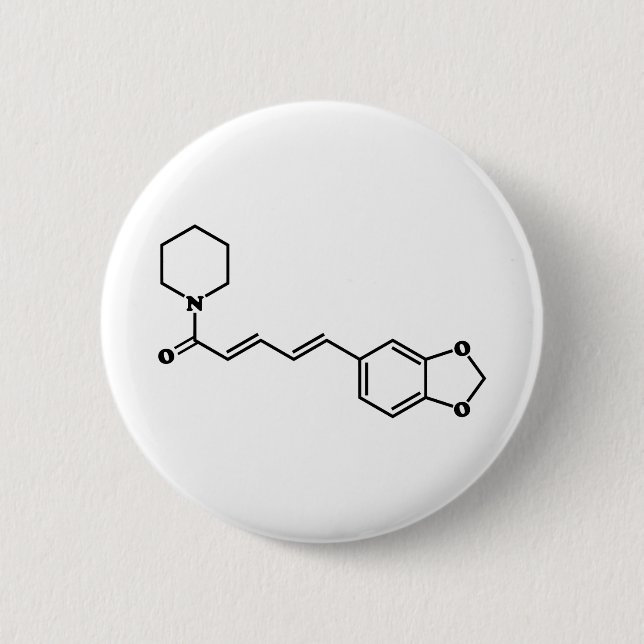 Black Pepper Piperine Molecular Chemical Formula Button (Front)
