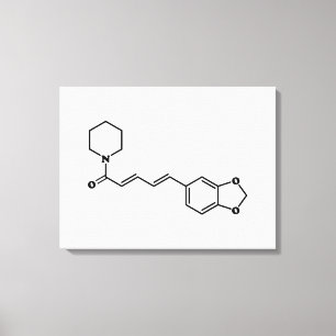 Black Pepper Piperine Molecular Chemical Formula Canvas Print
