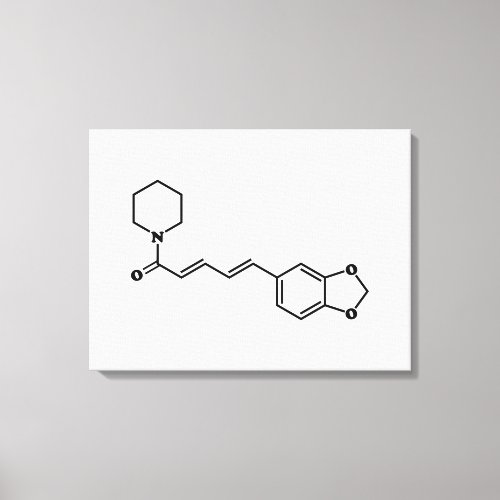 Black Pepper Piperine Molecular Chemical Formula Canvas Print