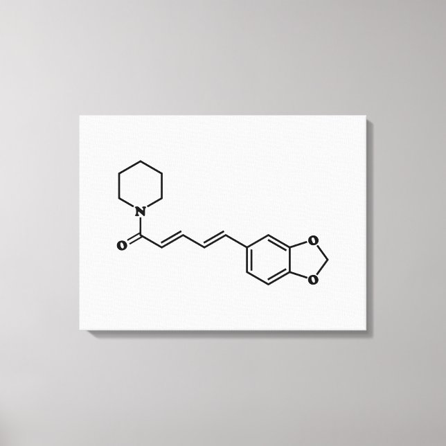 Black Pepper Piperine Molecular Chemical Formula Canvas Print (Front)