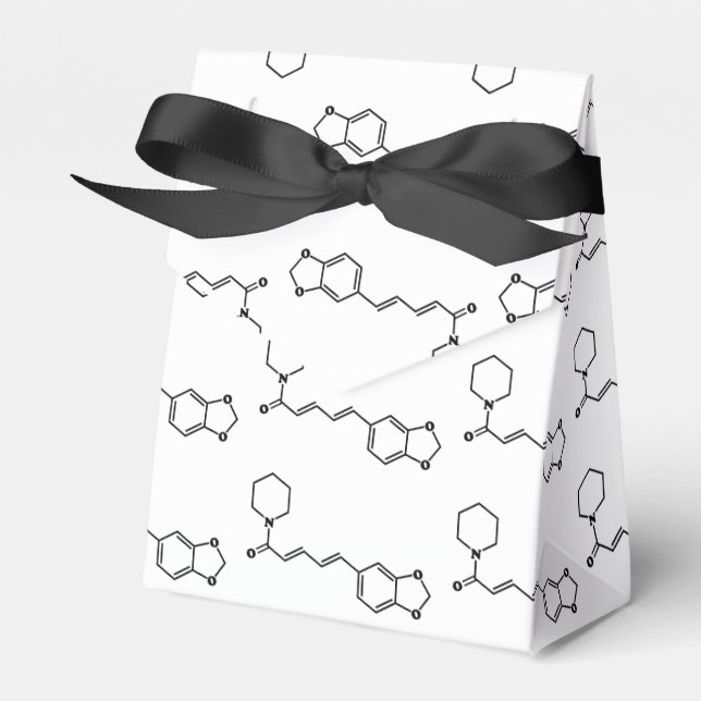 Black Pepper Piperine Molecular Chemical Formula Favor Boxes (Front Side)