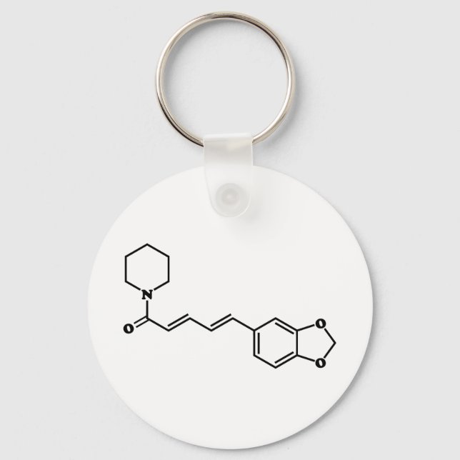 Black Pepper Piperine Molecular Chemical Formula Keychain (Front)