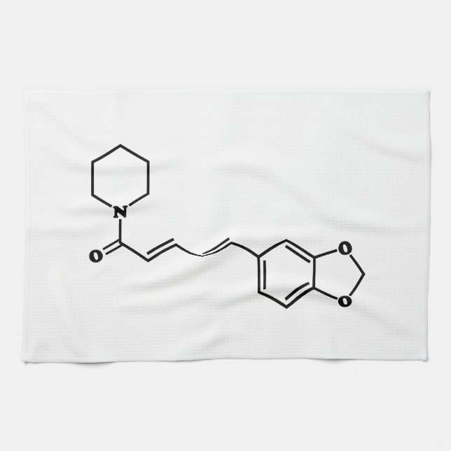Black Pepper Piperine Molecular Chemical Formula Kitchen Towel (Horizontal)