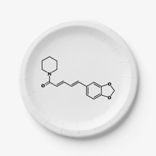 Black Pepper Piperine Molecular Chemical Formula Paper Plates (Front)
