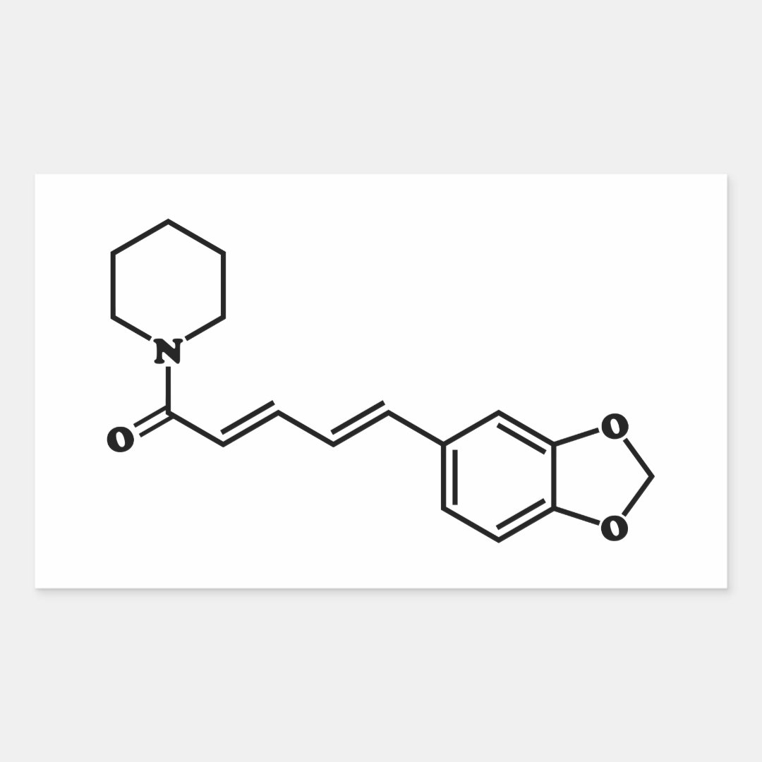 Black Pepper Piperine Molecular Chemical Formula Rectangular Sticker