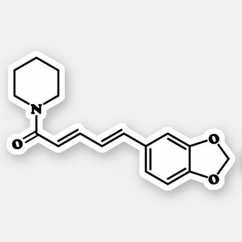 Black Pepper Piperine Molecular Chemical Formula Sticker