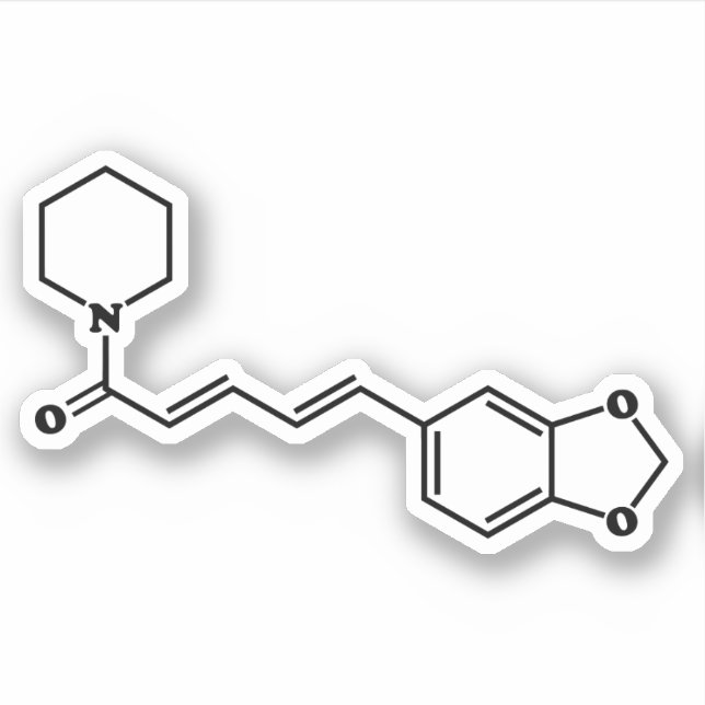 Black Pepper Piperine Molecular Chemical Formula Sticker (Front)