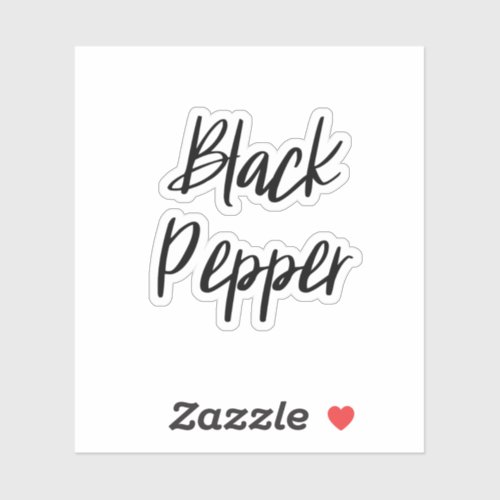 Black Pepper Storage Sticker