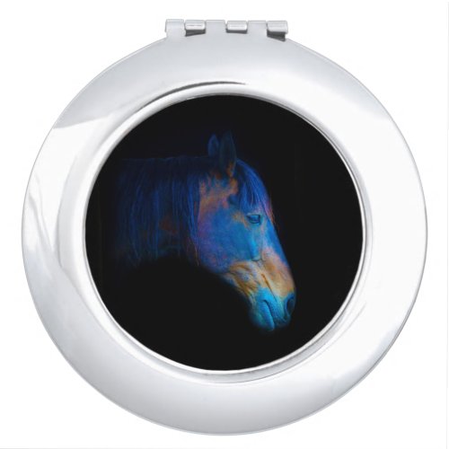 Black Percheron HDR Horse Portrait Equine Photo Makeup Mirror