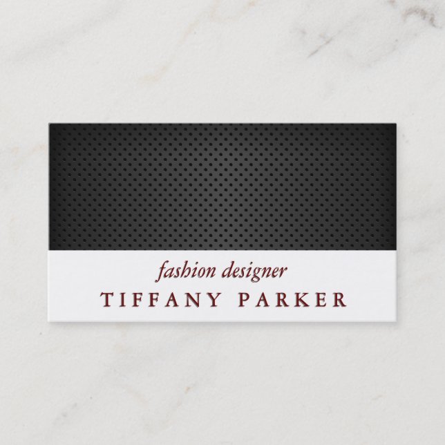 Black Perforated Mesh | White Band Business Card (Front)