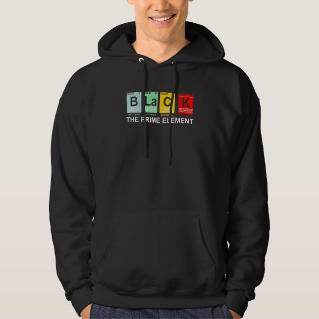 Black Periodic Table The Prime Element Black Histo Hoodie (Front)