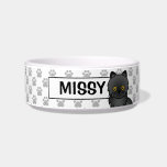 Black Persian Cat Bowl<br><div class="desc">Cute black Persian cartoon cat illustration by Destei.</div>