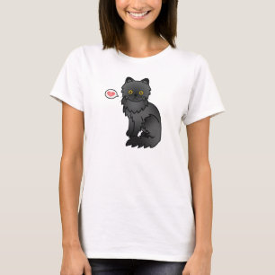 Black Persian Cat Love T-Shirt