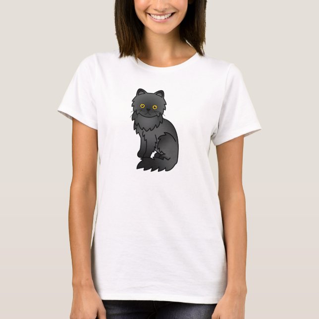 Black Persian Cat T-Shirt (Front)