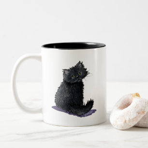 Black Persian Cat Two-Tone Coffee Mug