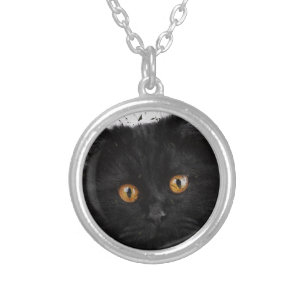 Black Persian Face Silver Plated Necklace