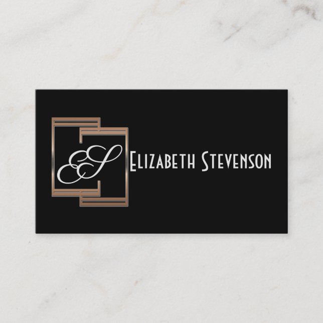 Black, personal, card, logo, minimalistic, Manager Business Card (Front)
