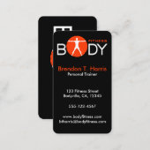 Black Personal Trainer Body Madness Vertical Business Card (Front/Back)