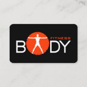 Black Personal Trainer Body Madness Vertical Business Card (Back)