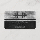Black Personal Trainer White Muscle Man Outline Business Card (Back)