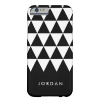 Black Personalize Name Minimalist White Triangle Barely There iPhone 6 Case