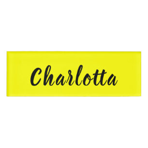 Black Personalize Name   Neon Yellow Color Tag