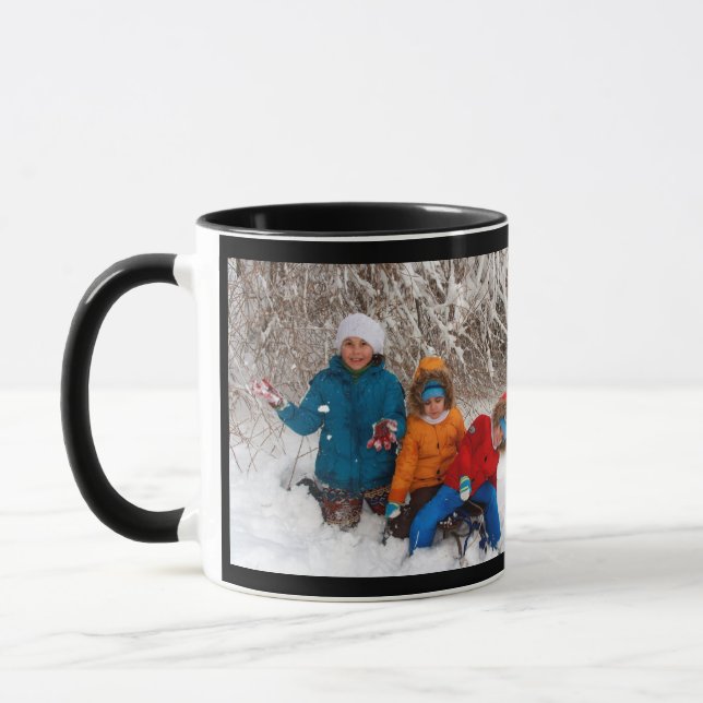 Black Personalize Photo Template Gift Coffee Mug (Left)