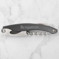 Black Personalize Waiter's Corkscrew