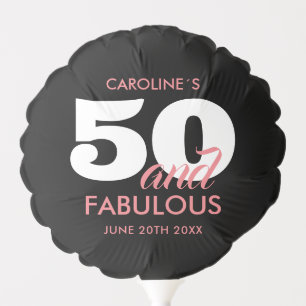 Black Personalized 50th Birthday Balloon
