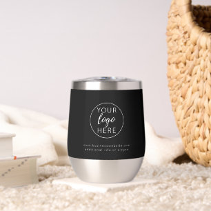 Black Personalized Business Logo Thermal Wine Tumbler
