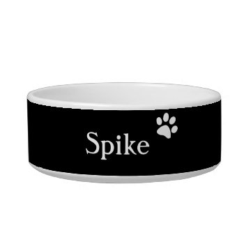 Black  | Personalized Cat Dish by KeepsakeGifts at Zazzle