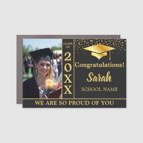 Black Personalized Congratulations Class Of 2023 Car Magnet