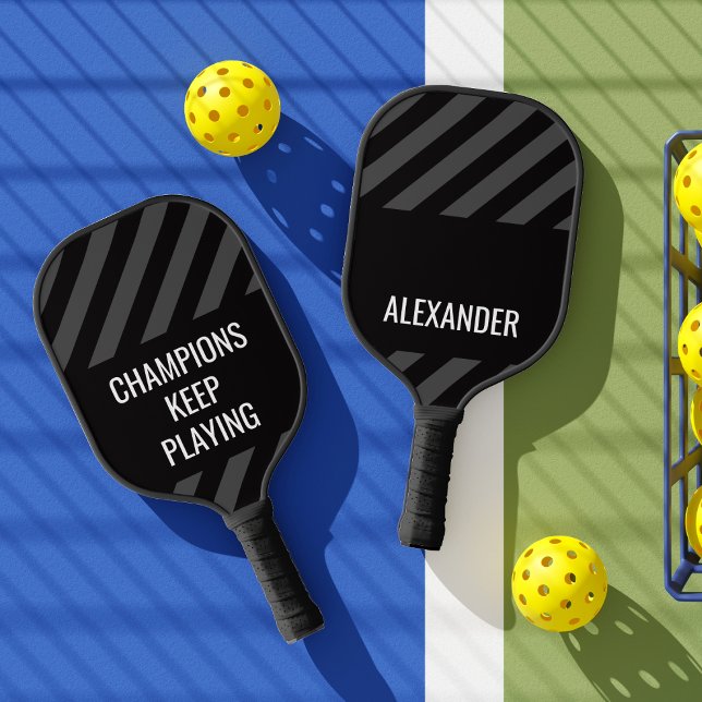 Black Personalized Custom Text Pickleball Paddle (Creator Uploaded)