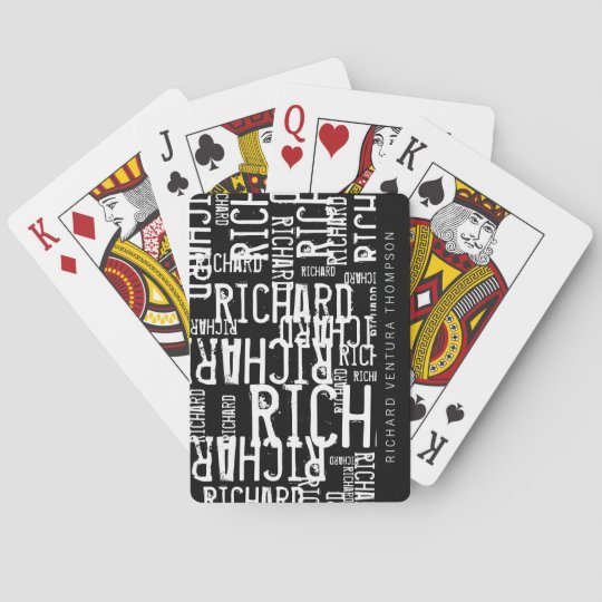 Black personalized deck of playing cards
