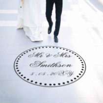 Black Personalized Elegant Wedding Floor Decals