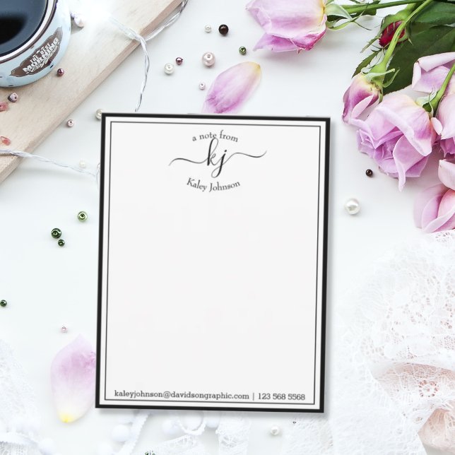 Black Personalized | From The Desk Of Note Card (Creator Uploaded)