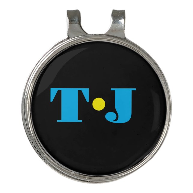 Black Personalized Golf Hat Clip (Front)