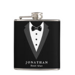 Black Personalized Groomsman Vinyl Wrapped Flask at Zazzle