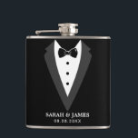 Black Personalized Groomsman Vinyl Wrapped Flask<br><div class="desc">Black Personalized Groomsman Vinyl Wrapped Flask</div>